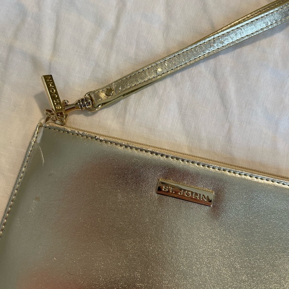 St. John Metallic Gold Wristlet/Clutch - Picture 5 of 6